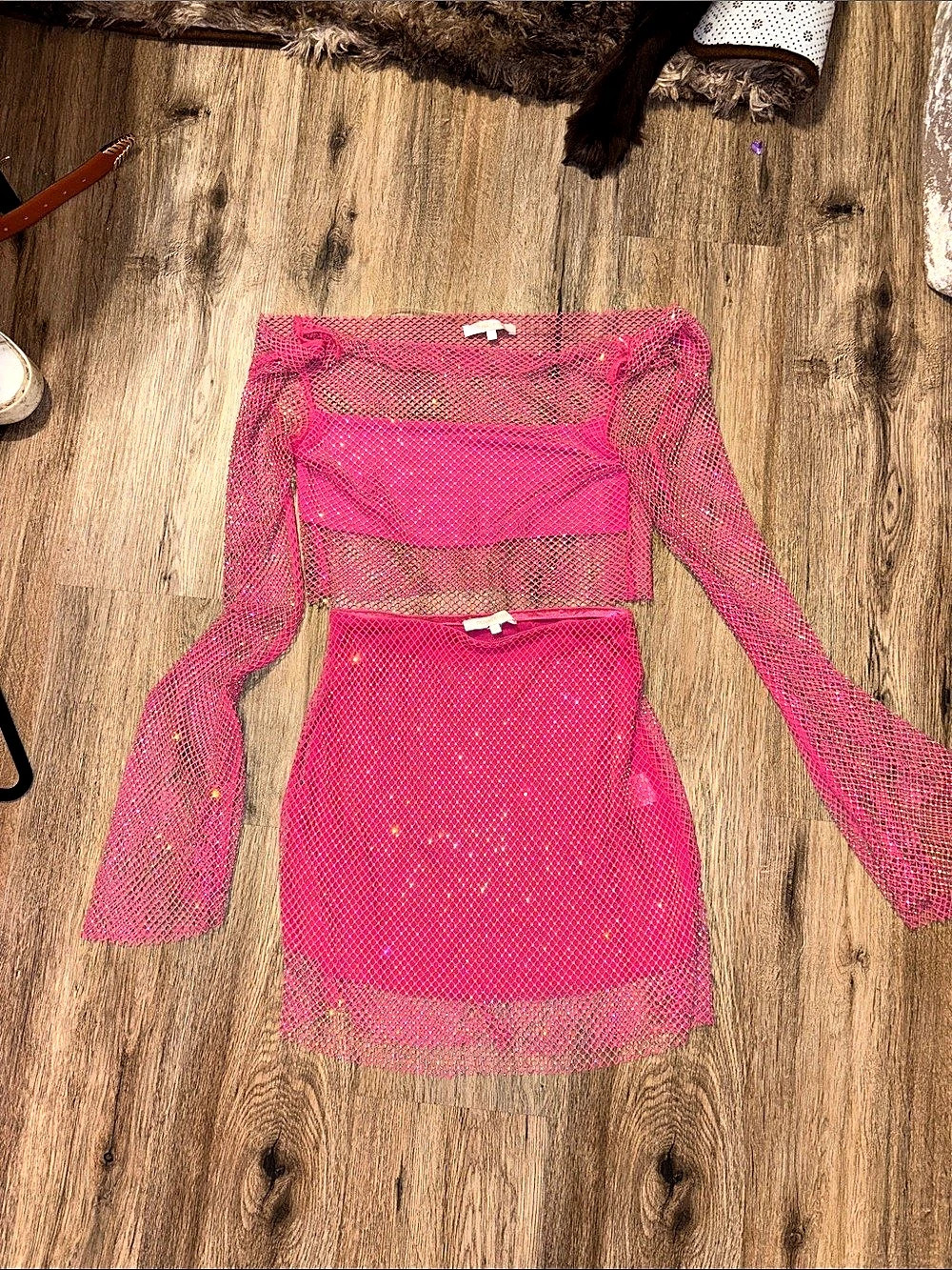 Olivia Culpo Pink Sheer Mini Dress Size Small
